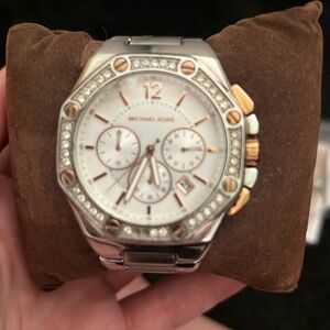 Unique silver and rose gold Michael Kors watch